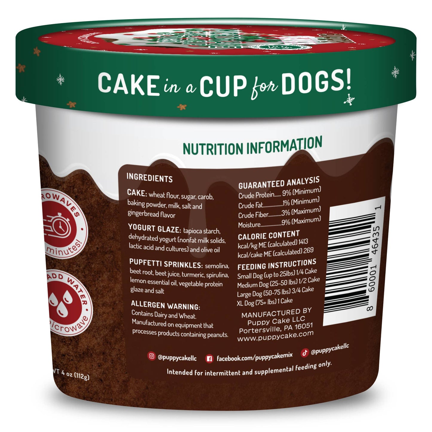 Cuppy Cake-Microwave Dog Christmas Gingerbread