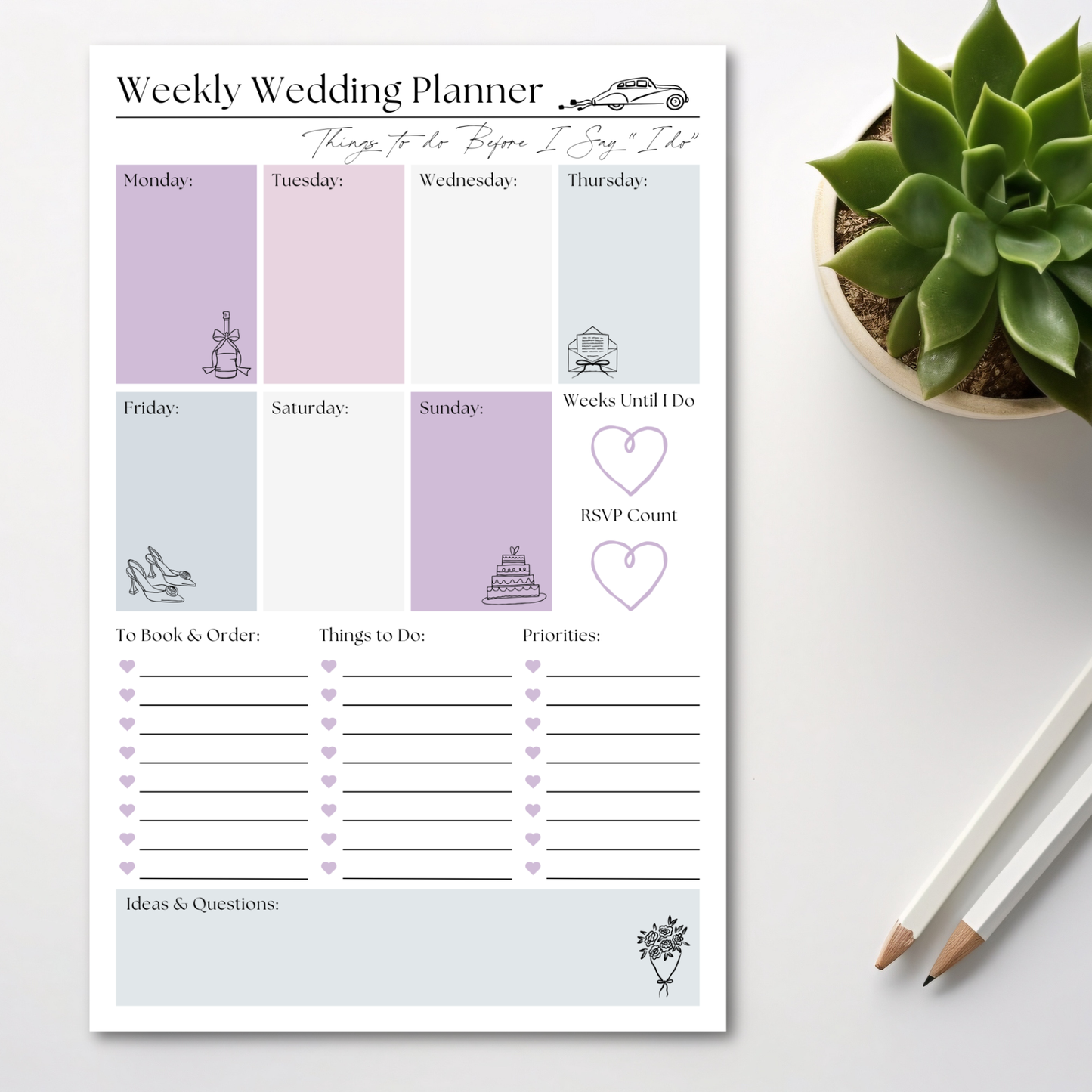 Weekly Wedding Planner