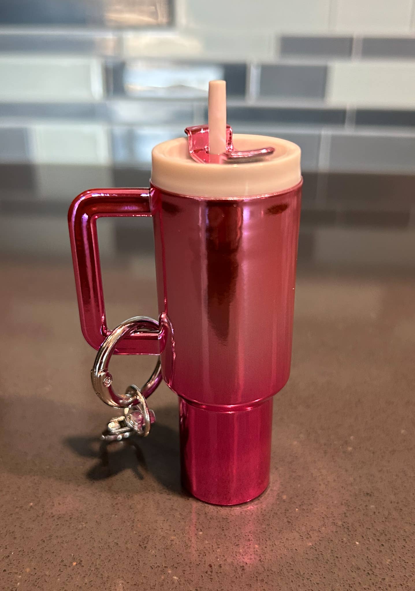 Chrome Ombre Plastic Tumbler Keychain