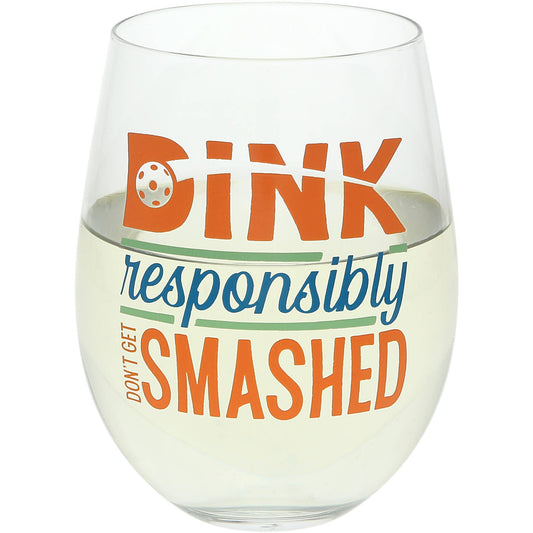 Pavilion - Dink Responsibly - 18 oz Stemless Wine Glass