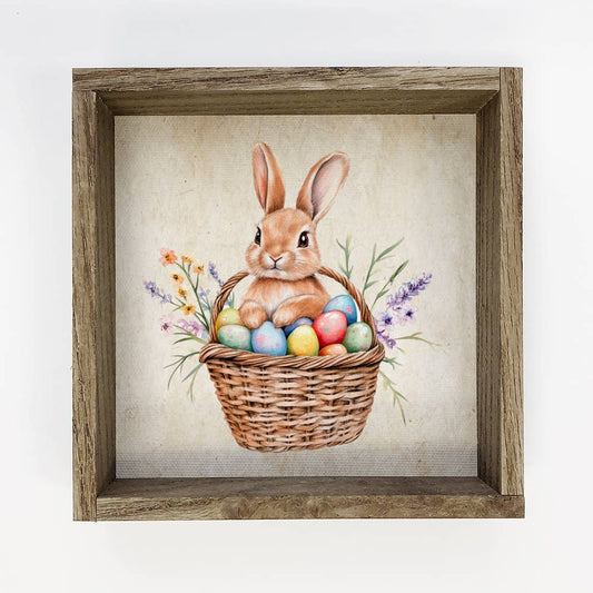 Easter Bunny Colorful Eggs Basket -