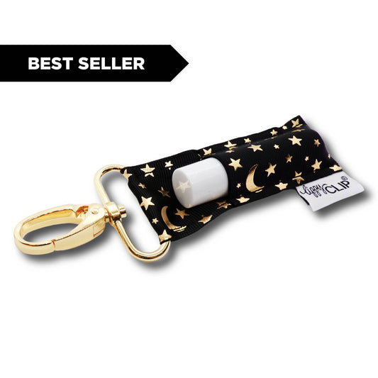 Moon Stars Black Gold LippyClip
