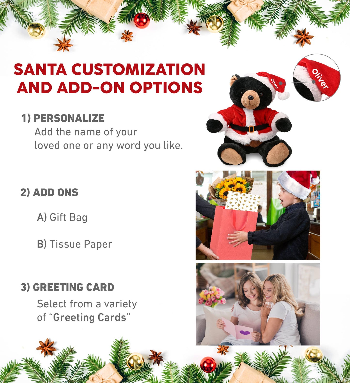 ]Santa -  - Black Bear 9"