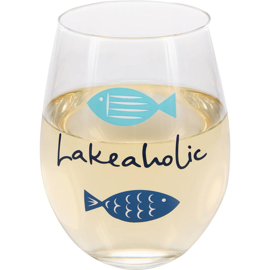 Pavilion - Lakeaholic - 18 oz Stemless Wine Glass