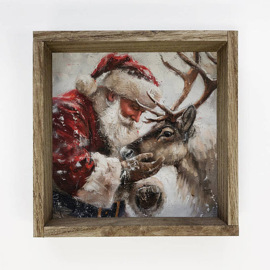 Santa Holding Reindeer -