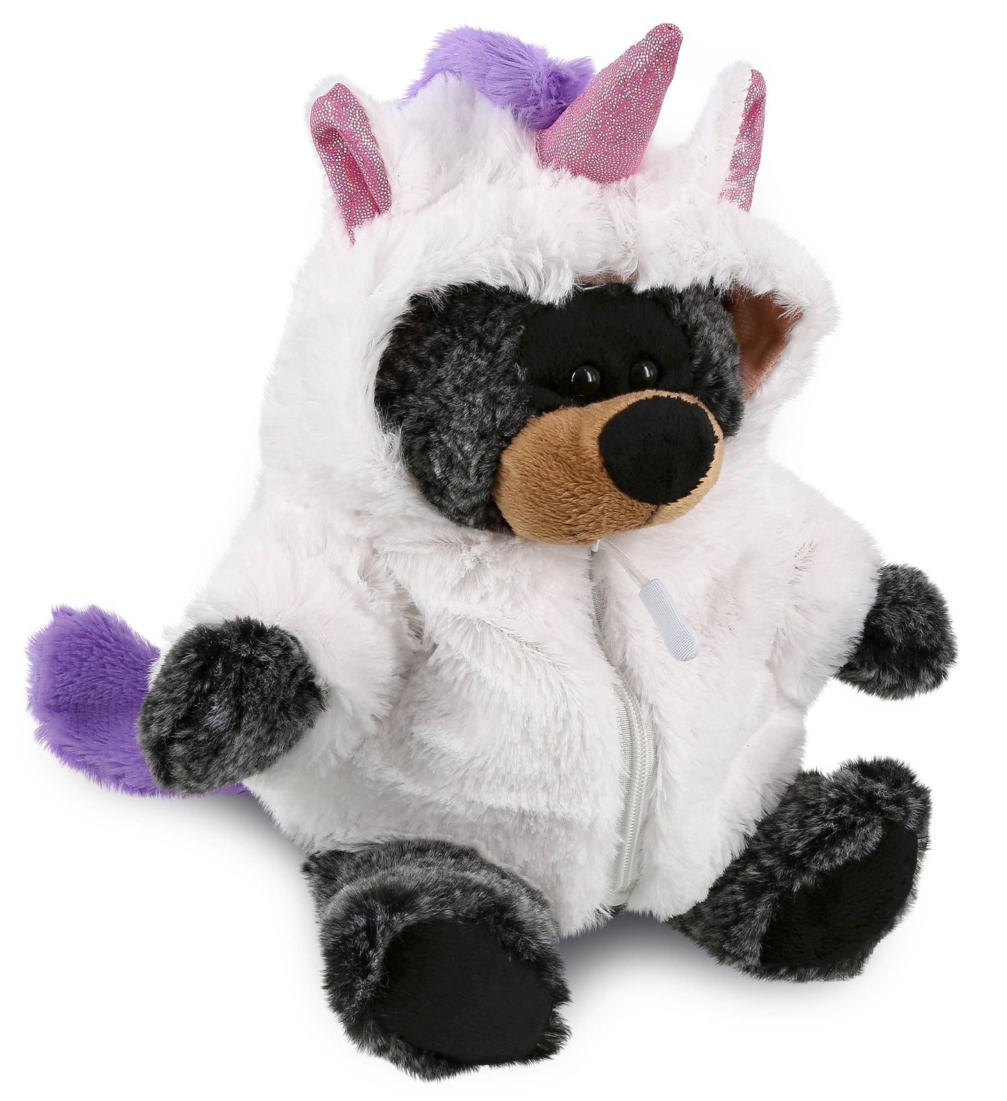 Plush Unicorn Sitting Black Bear