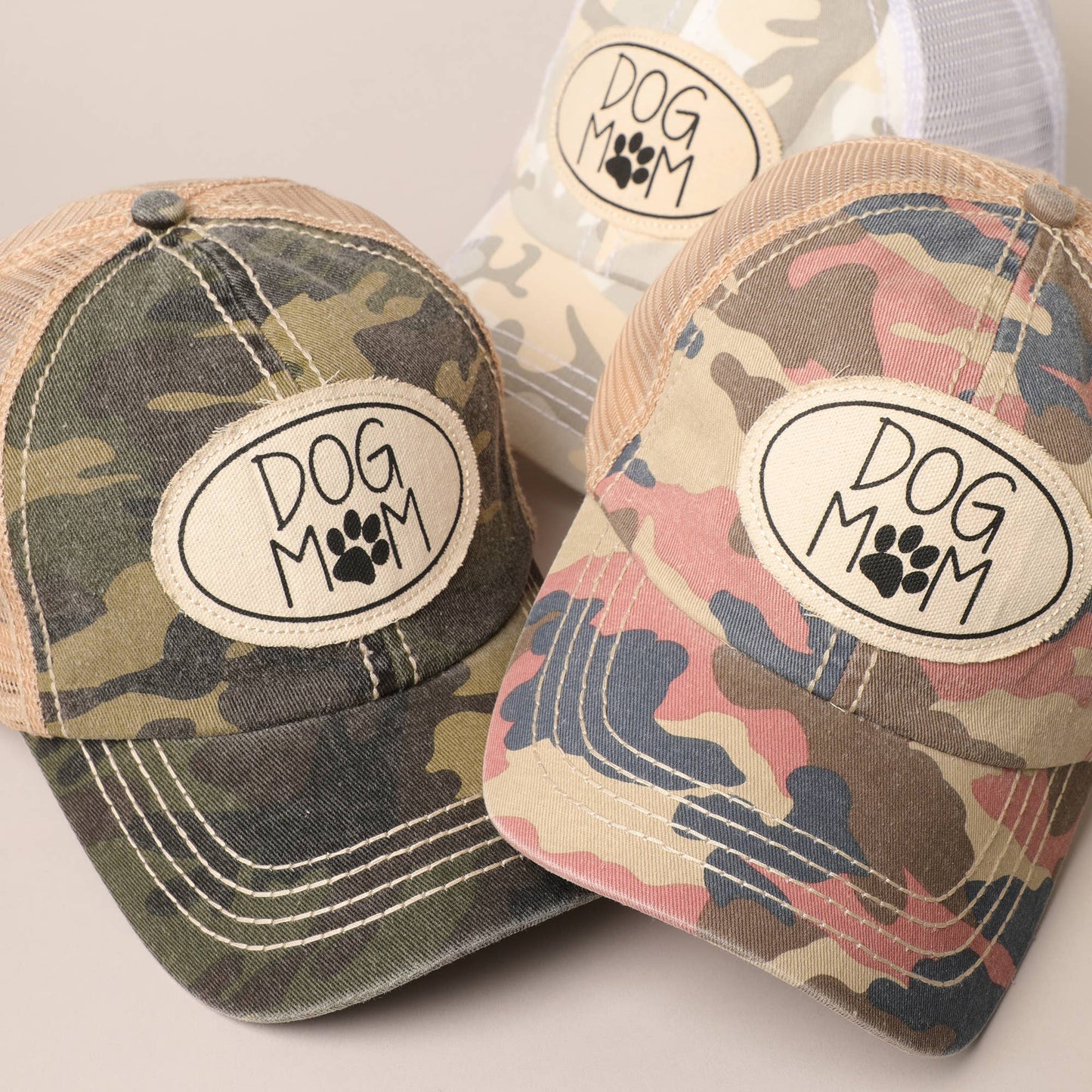 Dog Mom Canvas Mesh Back Cap