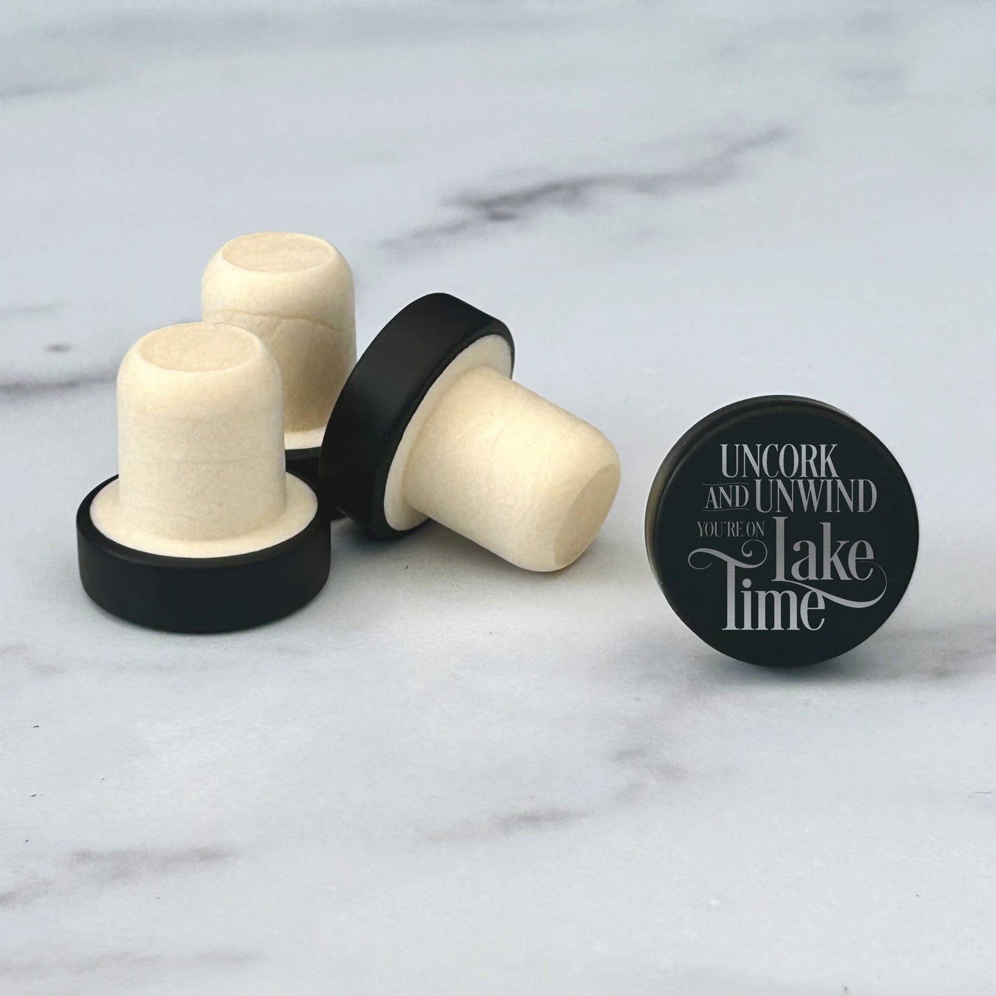 Engraved Lake Wine Bottle Stoppers