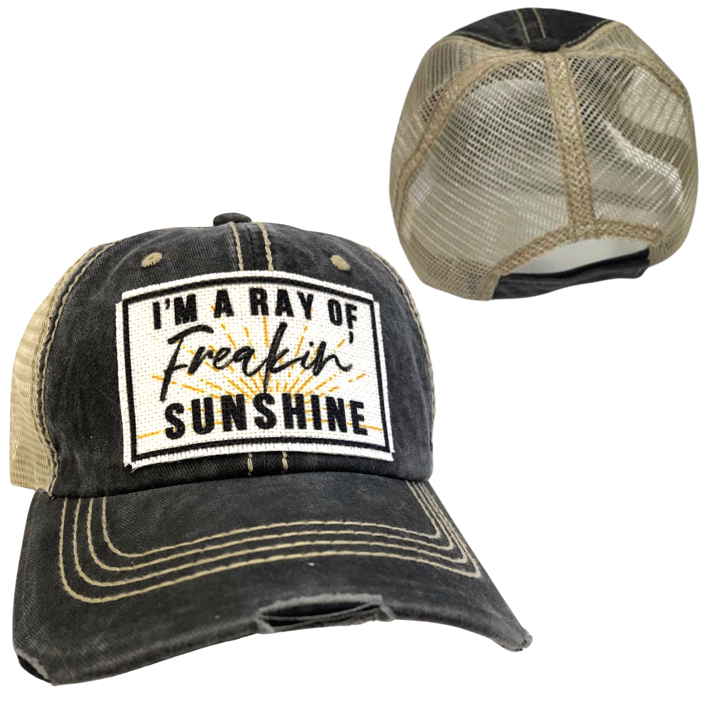 dkhandmade - I'M A RAY OF FREAKIN' SUNSHINE | UNISEX HAT | DISTRESSED