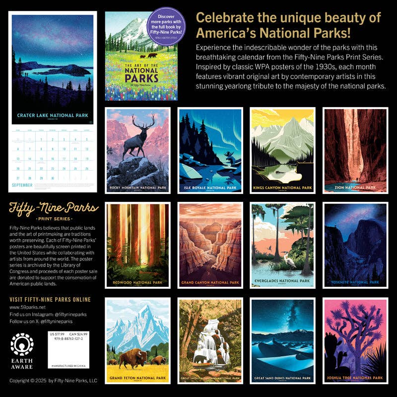 Insight Editions - 2026 The Art of the National Parks Wall Calendar