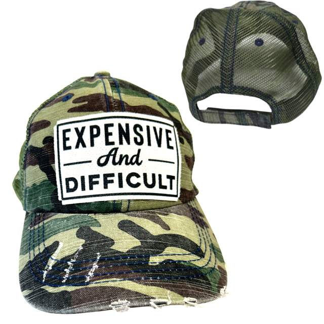 dkhandmade - EXPENSIVE AND DIFFICULT | UNISEX HAT | DISTRESSED