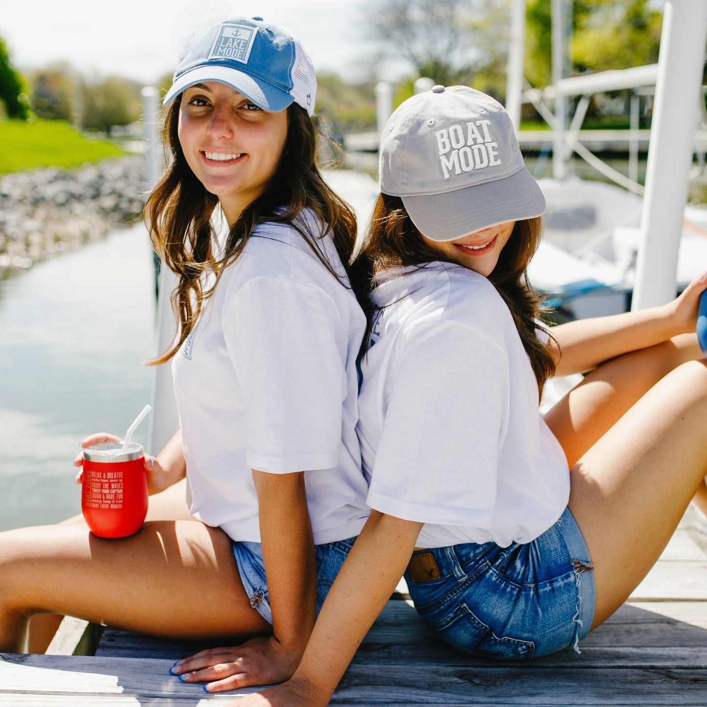 Pavilion - Lake Icon - Cadet Blue Adjustable Mesh Hat