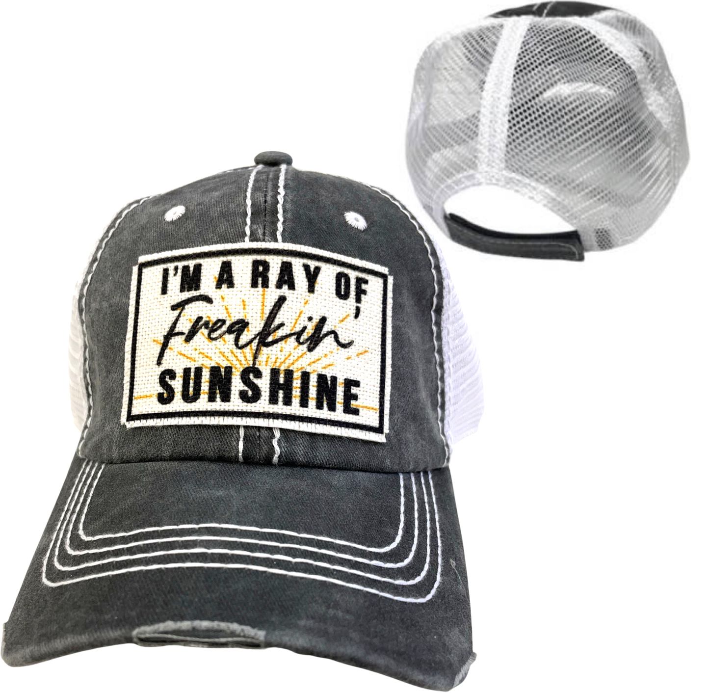 dkhandmade - I'M A RAY OF FREAKIN' SUNSHINE | UNISEX HAT | DISTRESSED