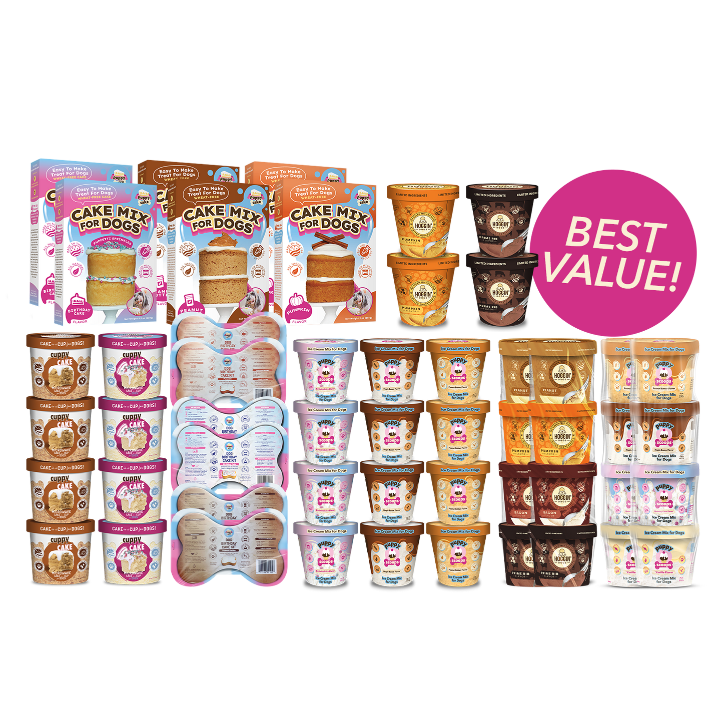 Puppy Cake LLC - Puppy Cake Premium Assortment of Dog Cake and Ice Cream Mix
