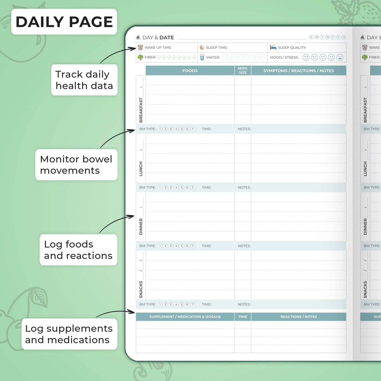 Clever Fox Planners - Food Sensitivity Journal