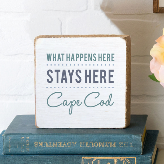 DCL What Happens Here Decorative Wooden Block
