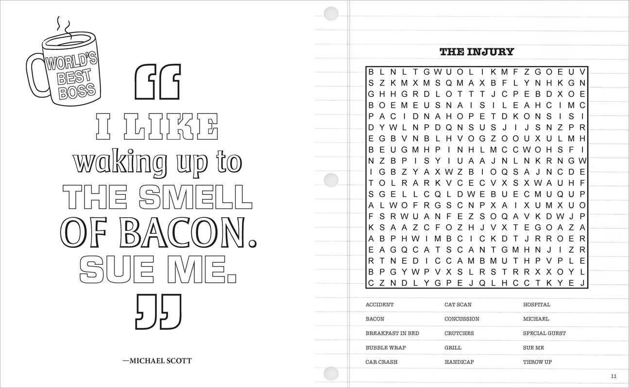 The Office Word Search, Coloring and Quotes