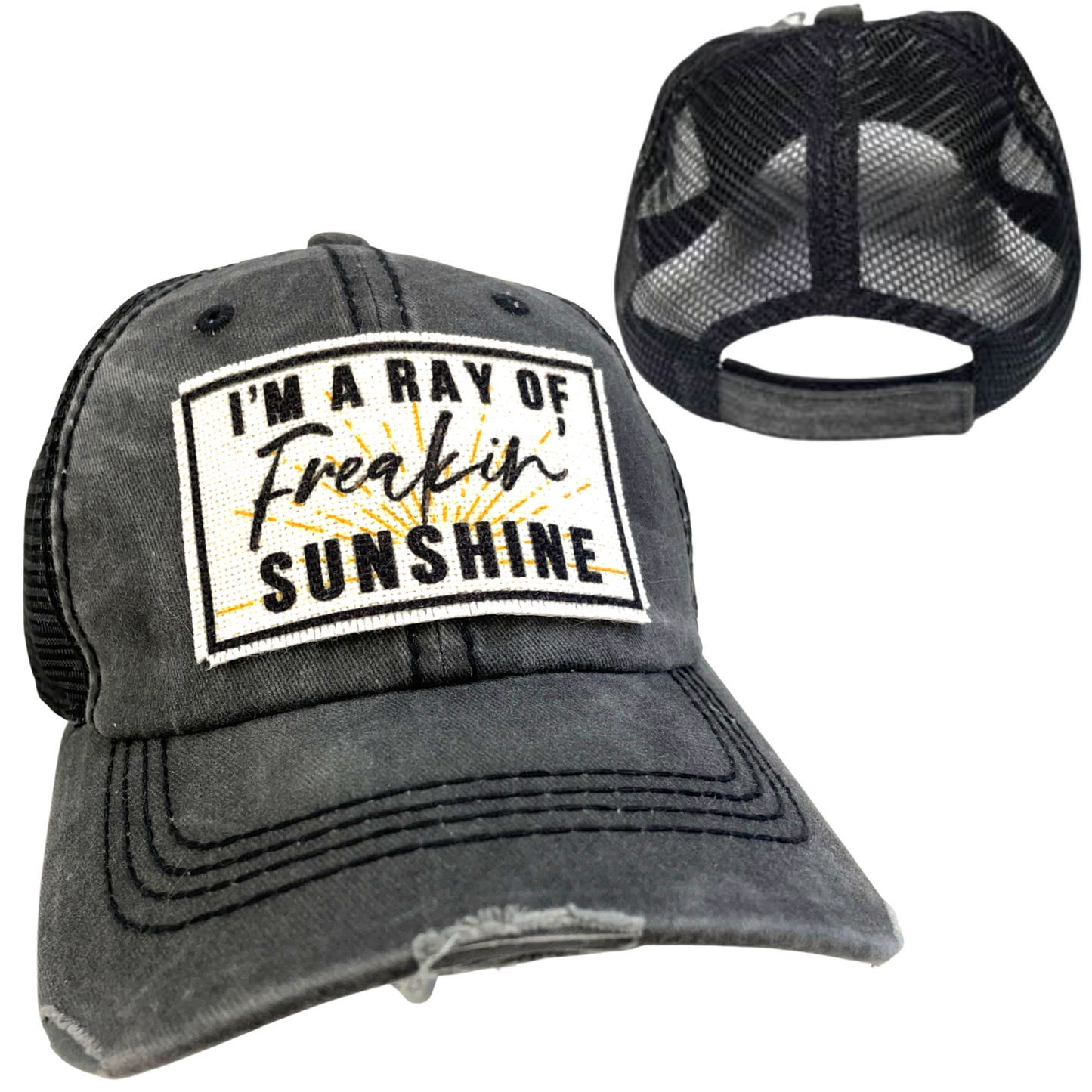 dkhandmade - I'M A RAY OF FREAKIN' SUNSHINE | UNISEX HAT | DISTRESSED