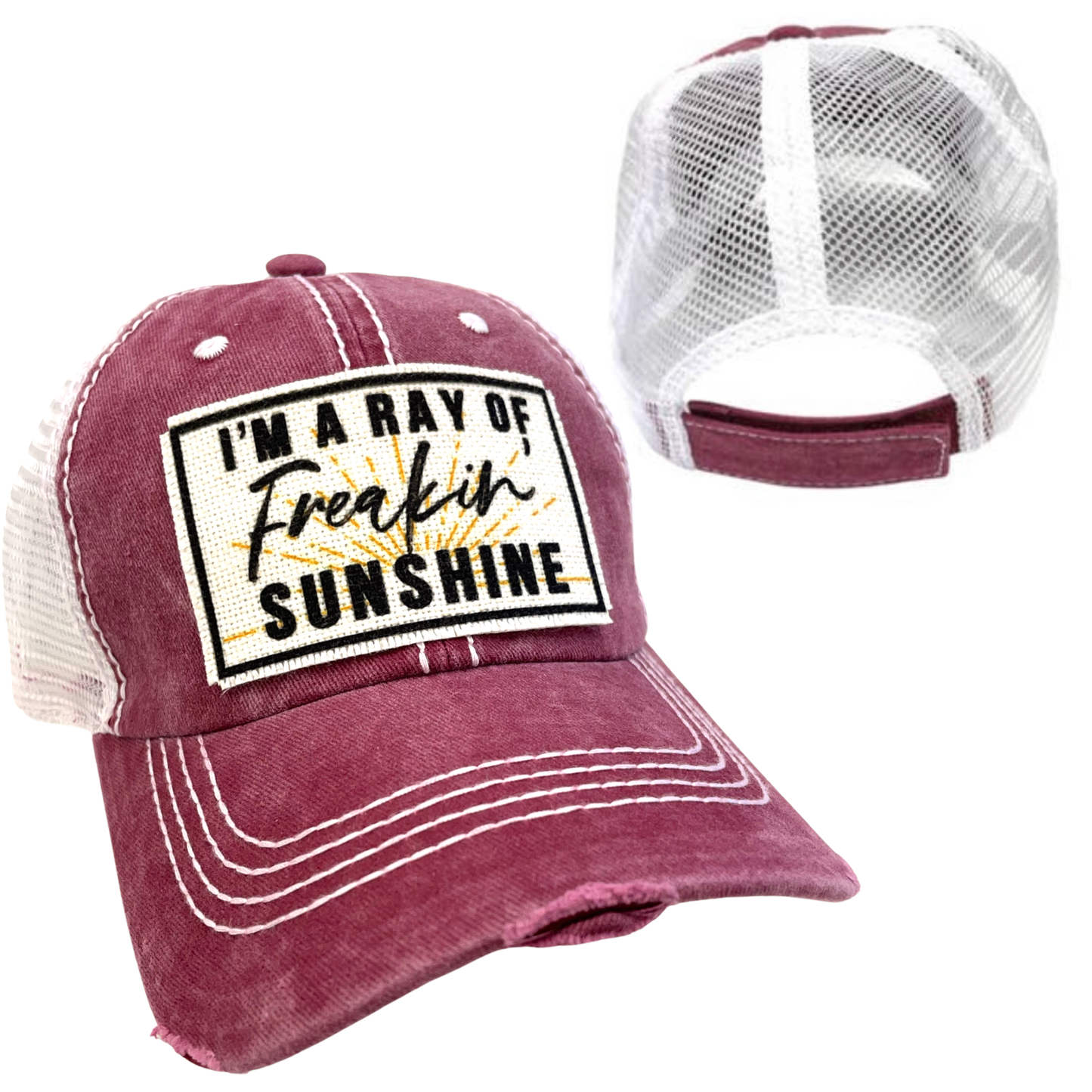 dkhandmade - I'M A RAY OF FREAKIN' SUNSHINE | UNISEX HAT | DISTRESSED