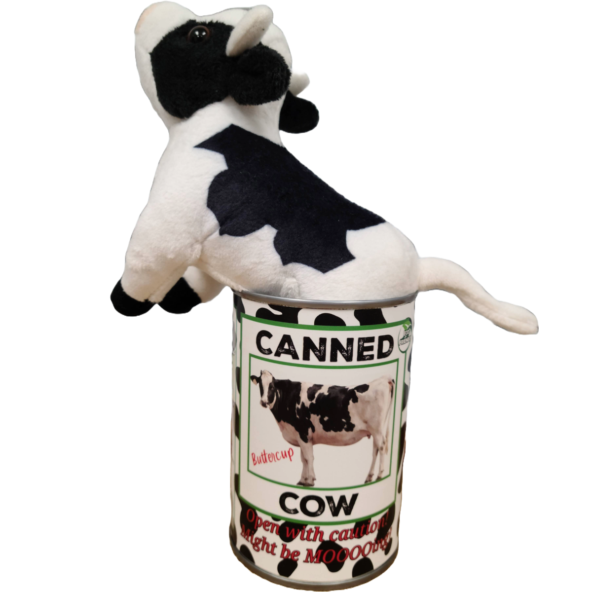 Canned Cow Farm Animal Plush w/Jokes