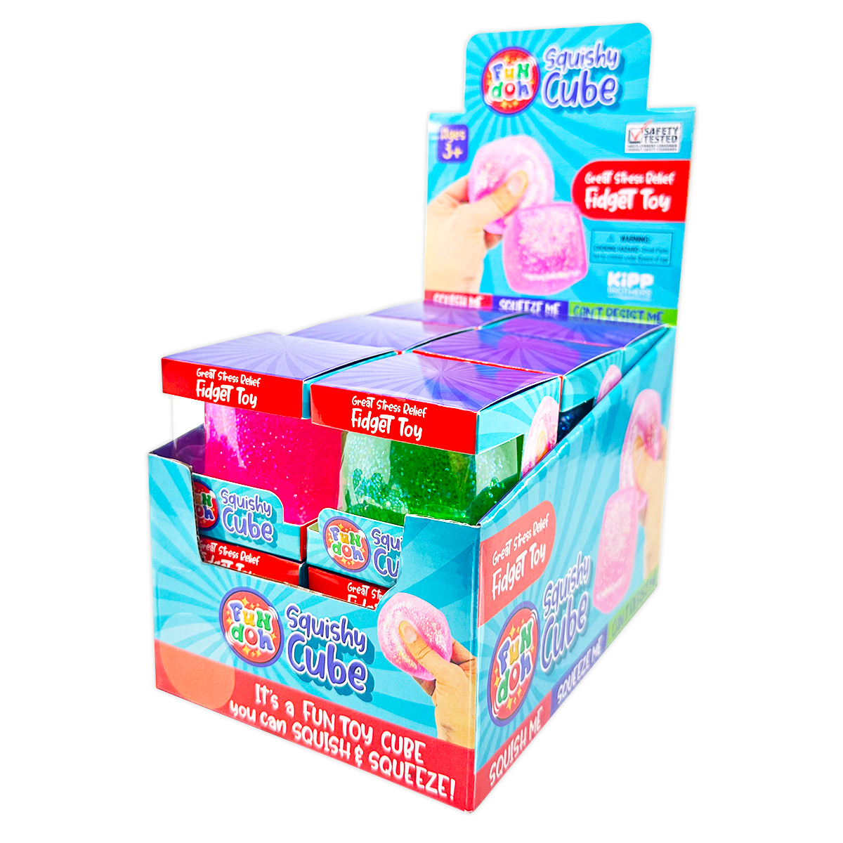 Squish & Squeeze Sparkle Cube Ball Fidget