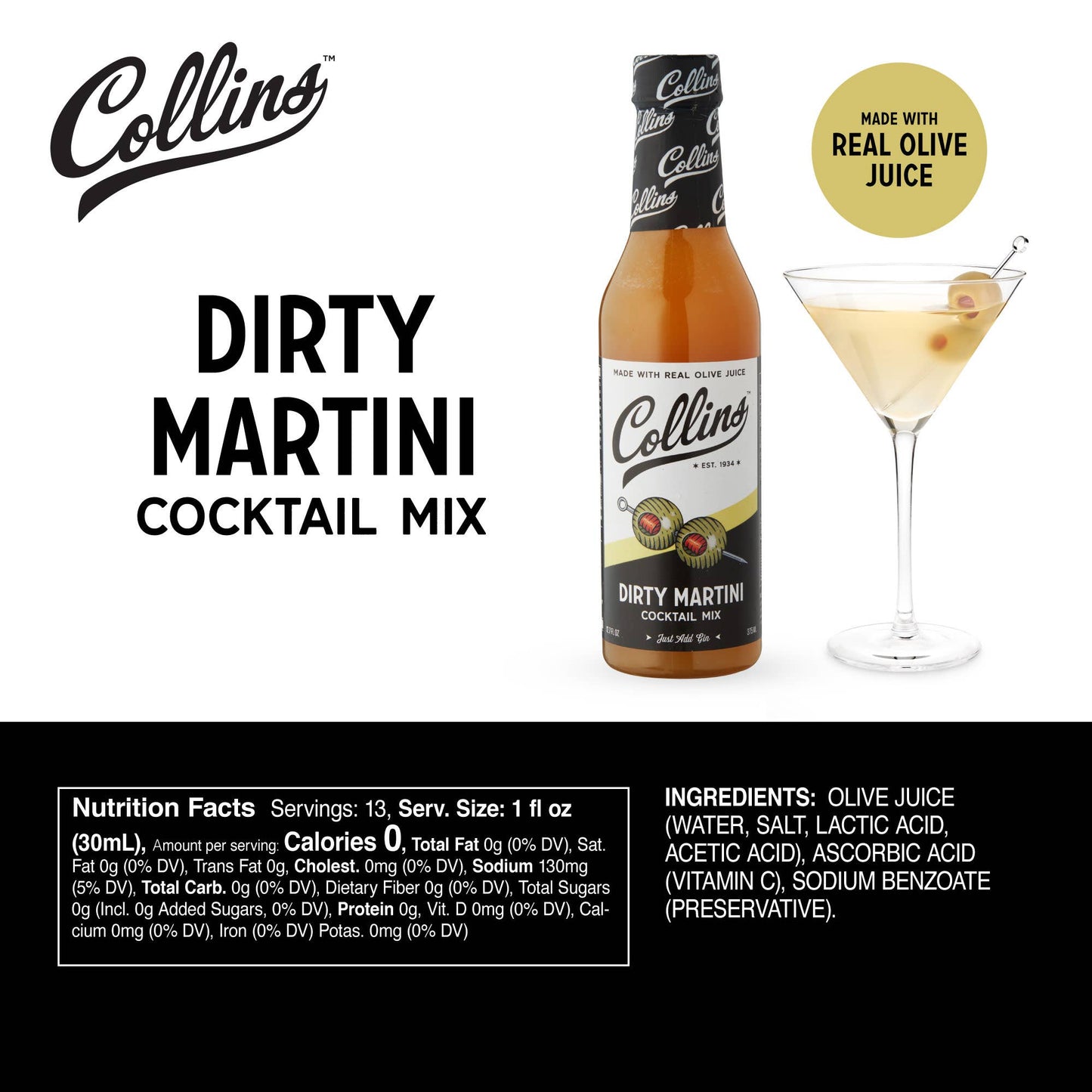 Dirty Martini Cocktail Mix - 12.7 oz