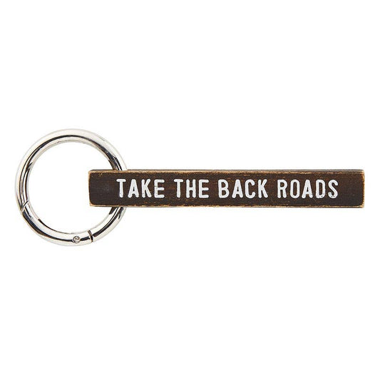 Wood Keychain - Take the Back Roads