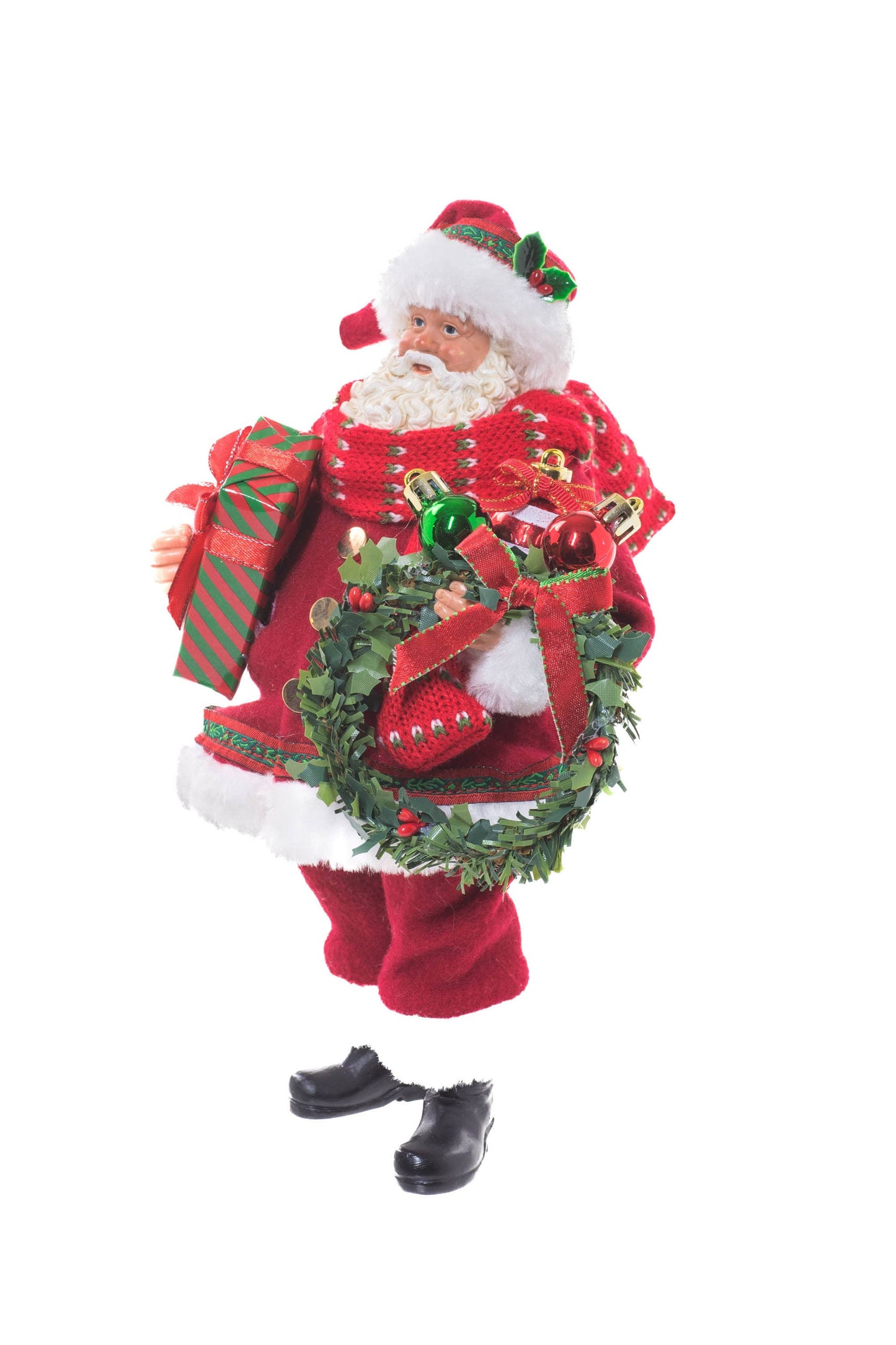 Santa Figurine holding Wreath