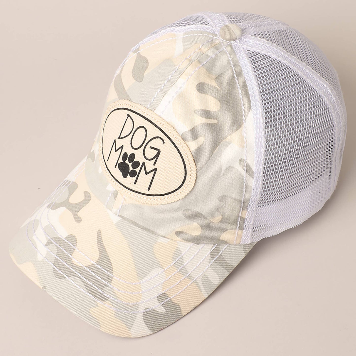 Dog Mom Canvas Mesh Back Cap