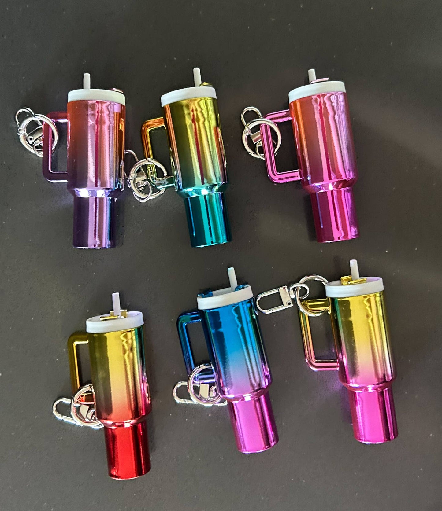Chrome Ombre Plastic Tumbler Keychain