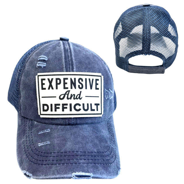 dkhandmade - EXPENSIVE AND DIFFICULT | UNISEX HAT | DISTRESSED