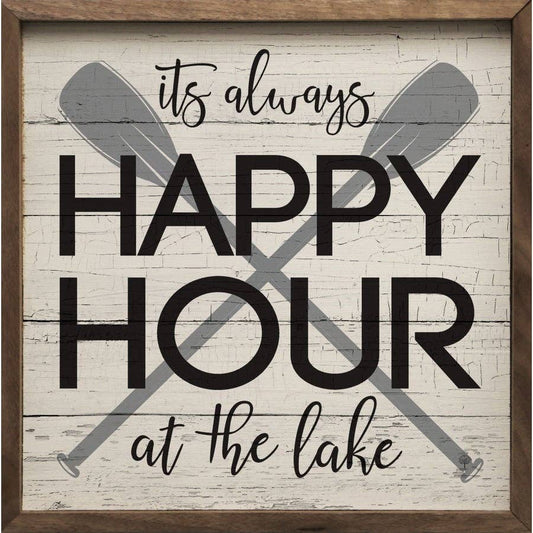 Happy Hour Lake Oars Sign