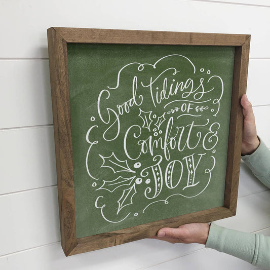 Good Tidings Christmas Wood Sign