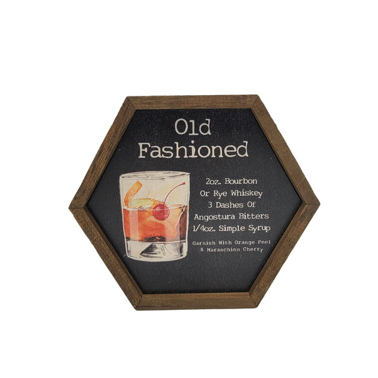 Old Fashioned Cocktail Bar Sign