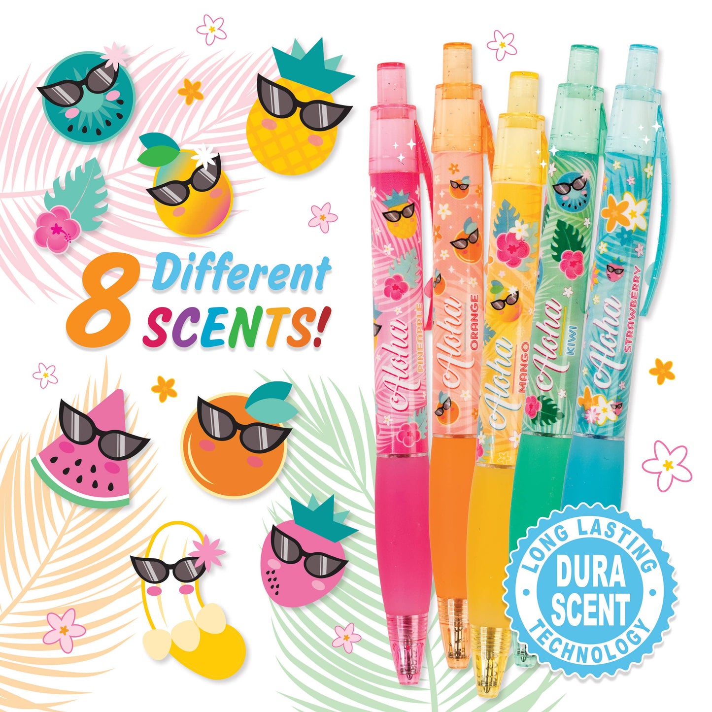 Scentco, Inc - Smens - Aloha Unicorn - Scented Glitter Gel Pens - 8 Count