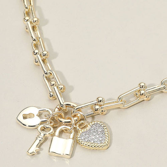 Lock, key, heart necklace