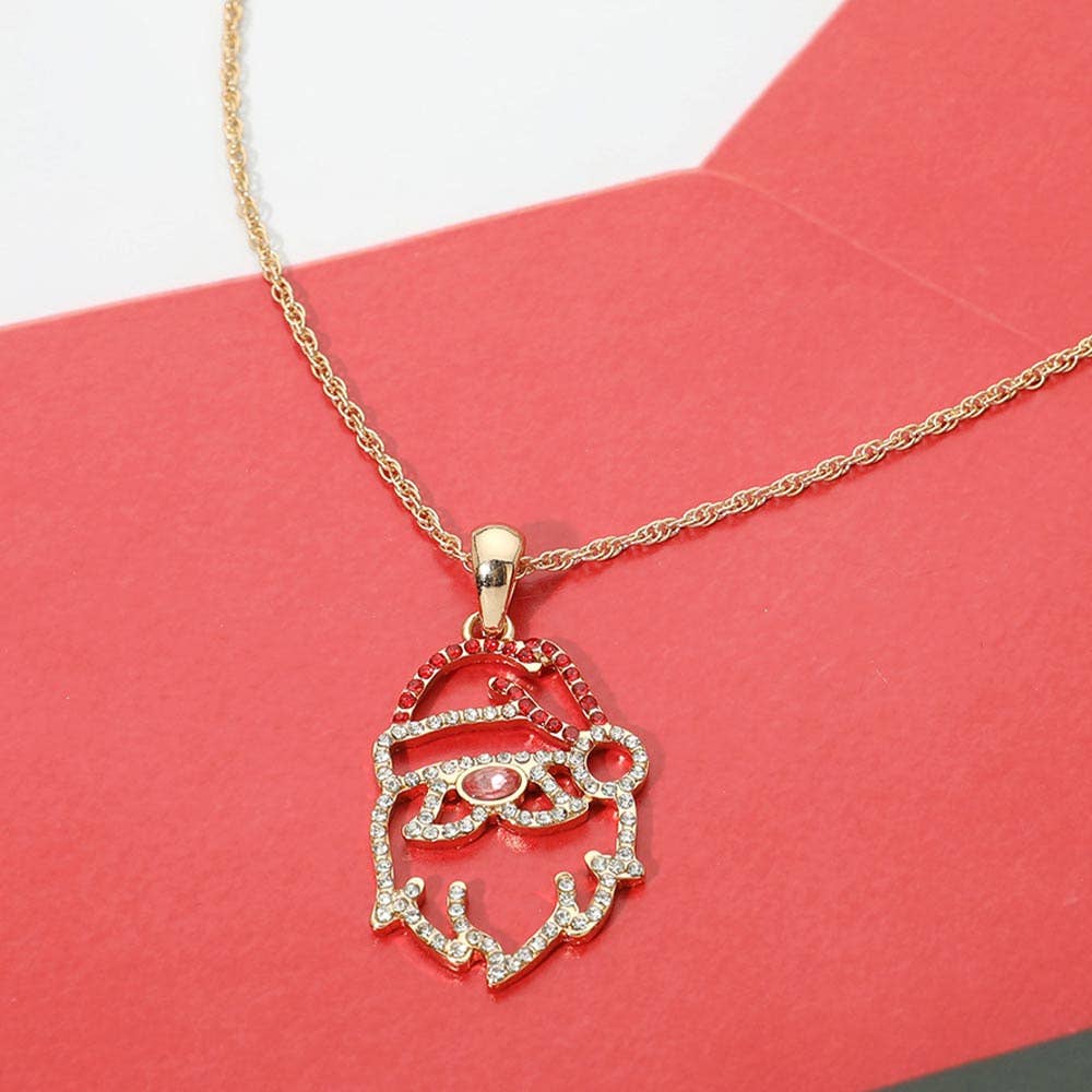 Sparkling Santa Face Necklace