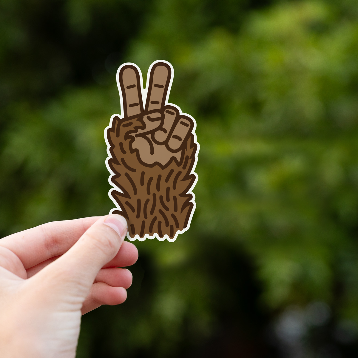 Squatchy - Bigfoot Peace Sticker