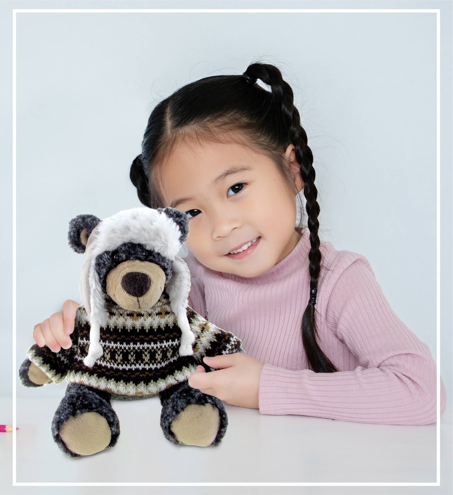 Bear with sweater and hat
