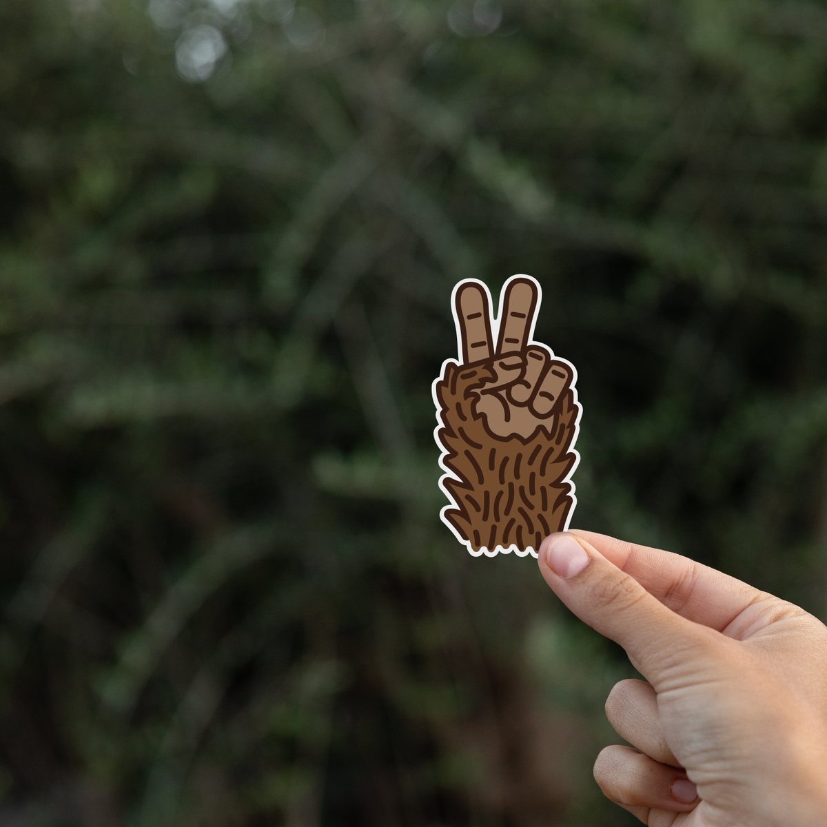 Squatchy - Bigfoot Peace Sticker