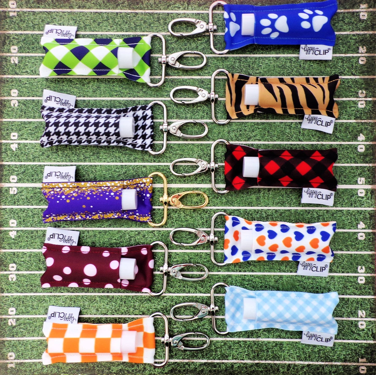 Navy and Green Plaid LippyClip® Lip Balm Holder