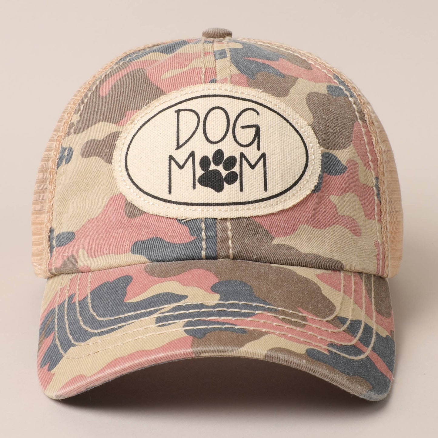 Dog Mom Canvas Mesh Back Cap