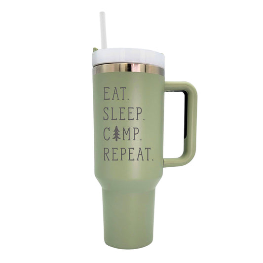 40 Oz. Eat Sleep Camp Cup With Straw - Camping