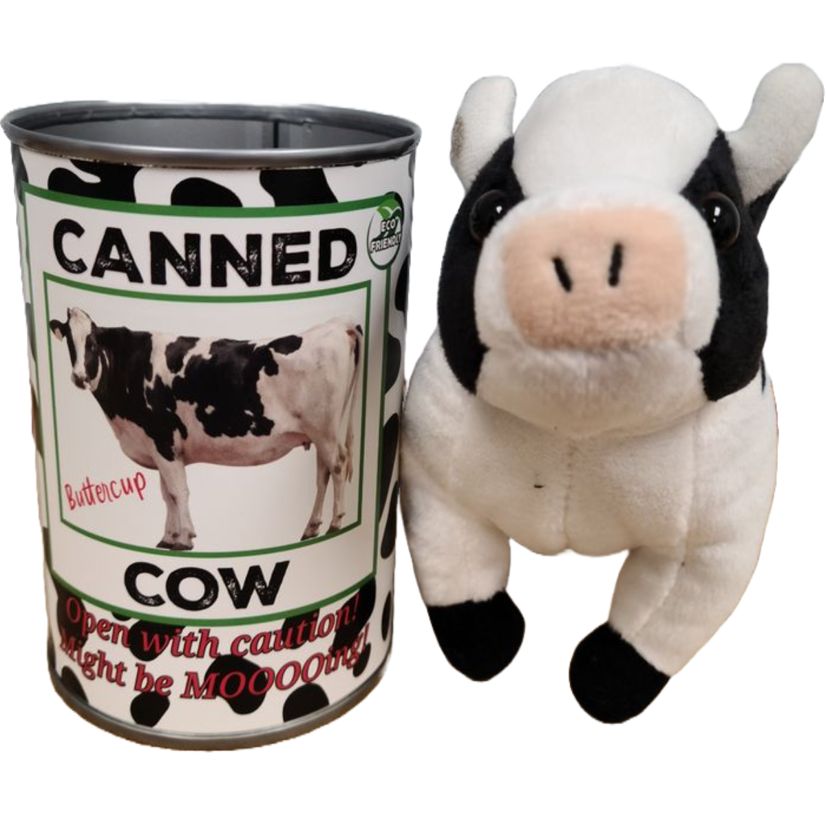 Canned Cow Farm Animal Plush w/Jokes