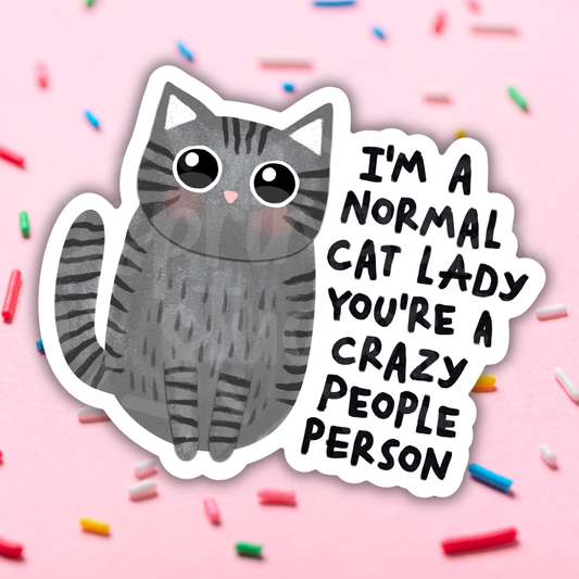 Normal Cat Lady Vinyl Sticker