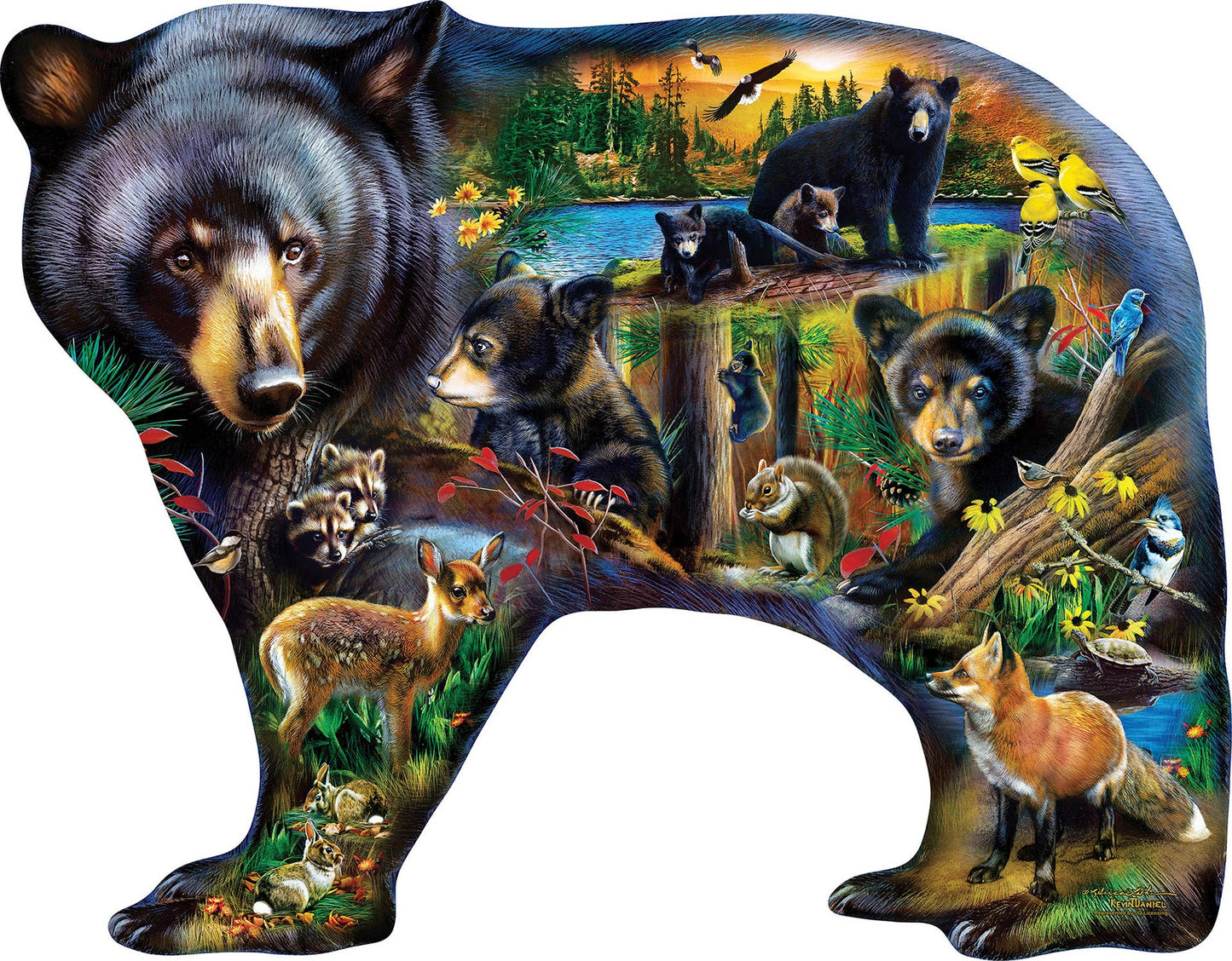 Wildlife of the Woods 1000 Piece Shaped Puzzle