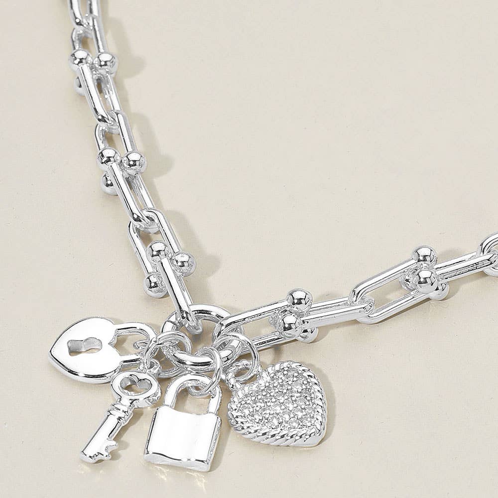 Lock, key, heart necklace