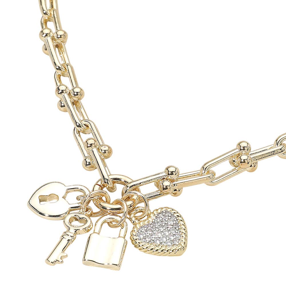 Lock, key, heart necklace