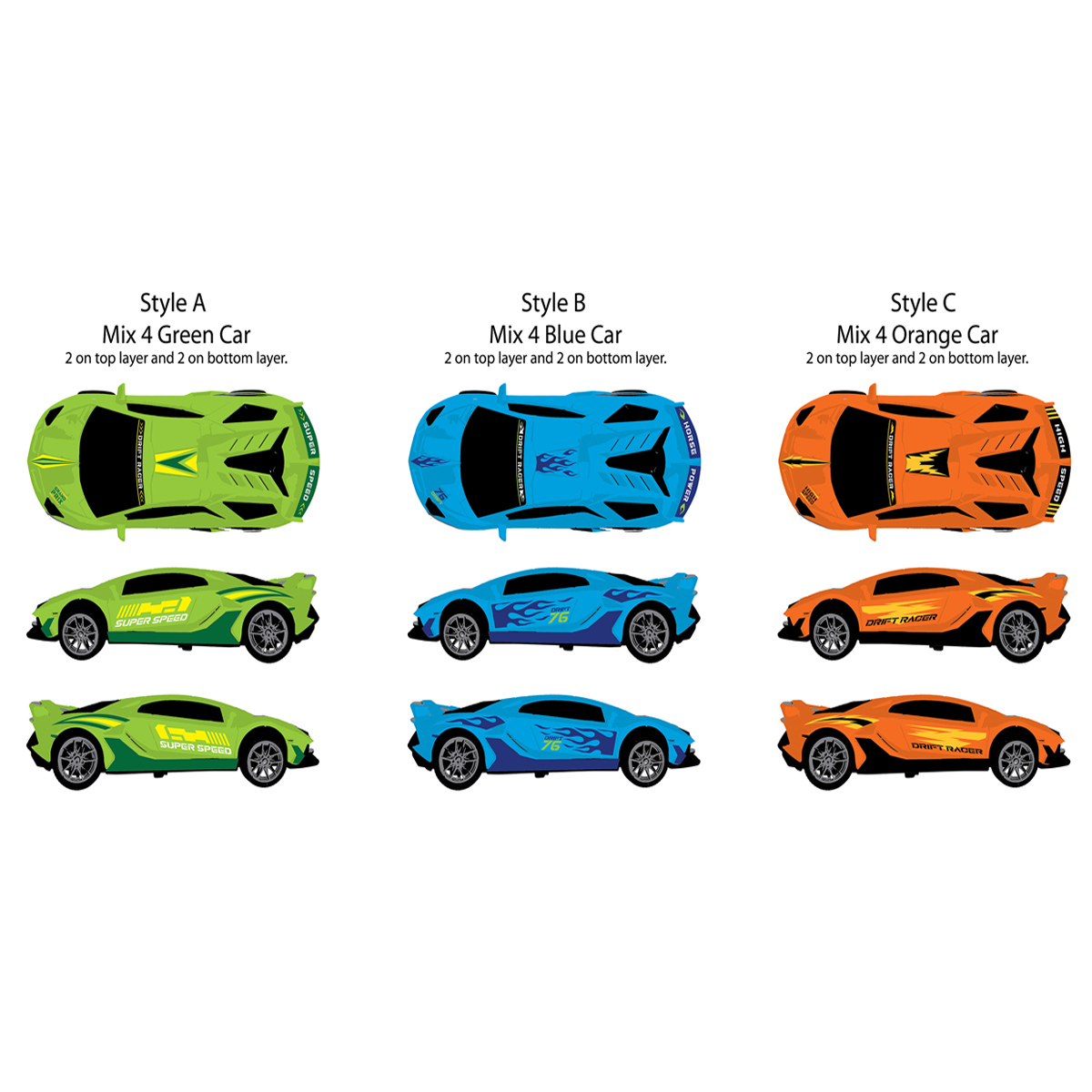 Sideways Drift Racer Friction Car