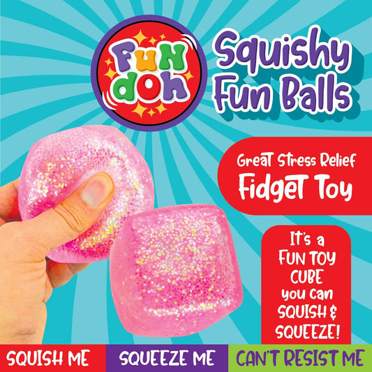 Squish & Squeeze Sparkle Cube Ball Fidget
